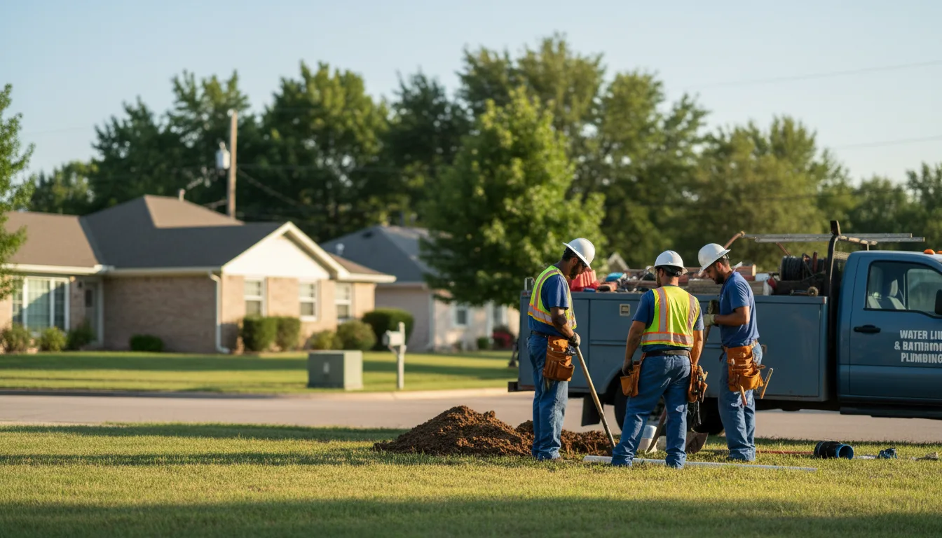 Residential water line and bathroom plumbing service in Farmington, KY